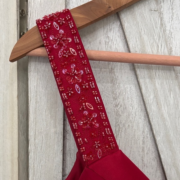 David's Bridal Rich Red Gown - Picture 5 of 13